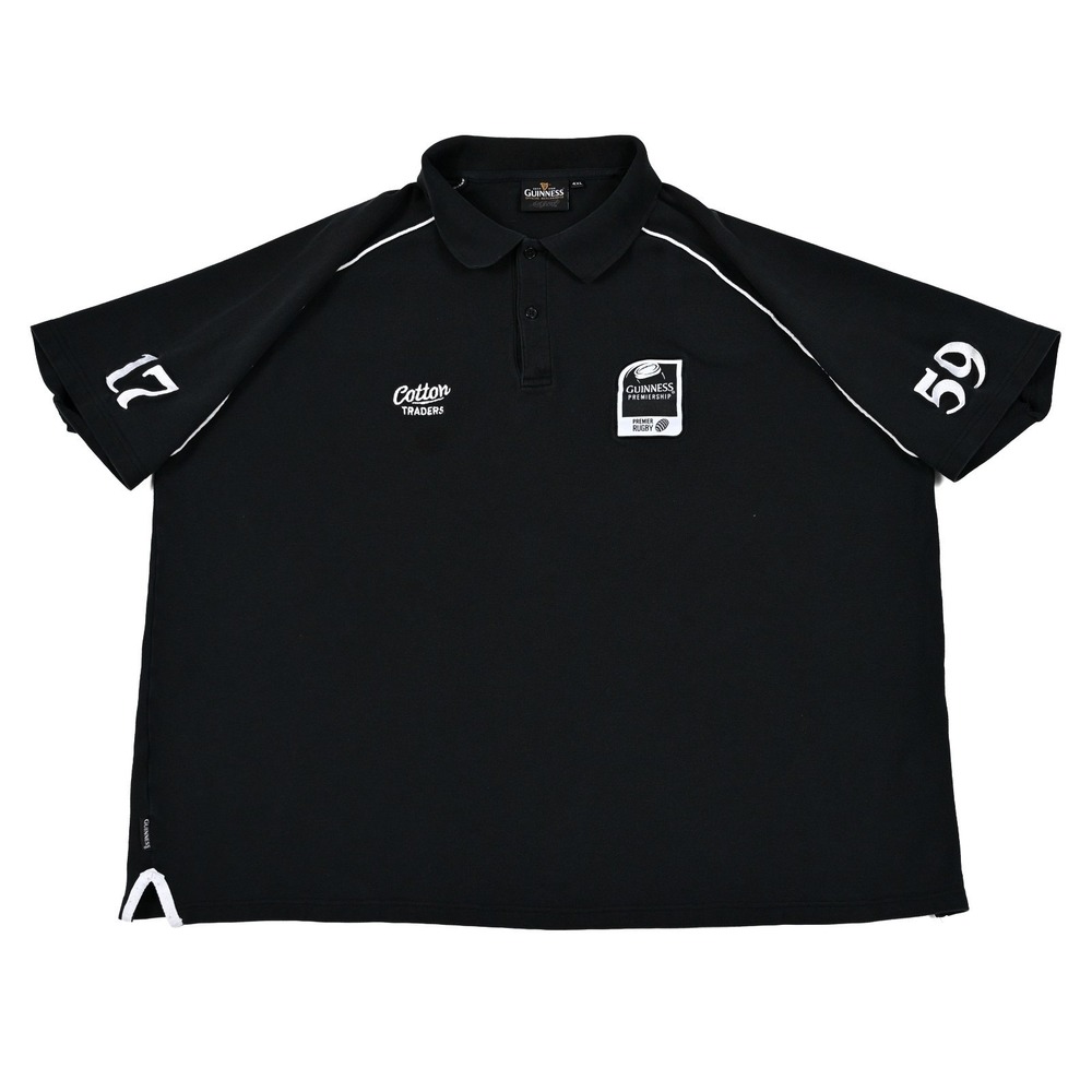 Guinness‎ Rugby Shirt Men's 4XL Black Short Sleeve Polo Embroidered Logo Patches